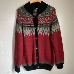 The Alpaca Connection Peruvian Alpaca Wool Cardigan Size S/M Fair Isle‎ Nordic